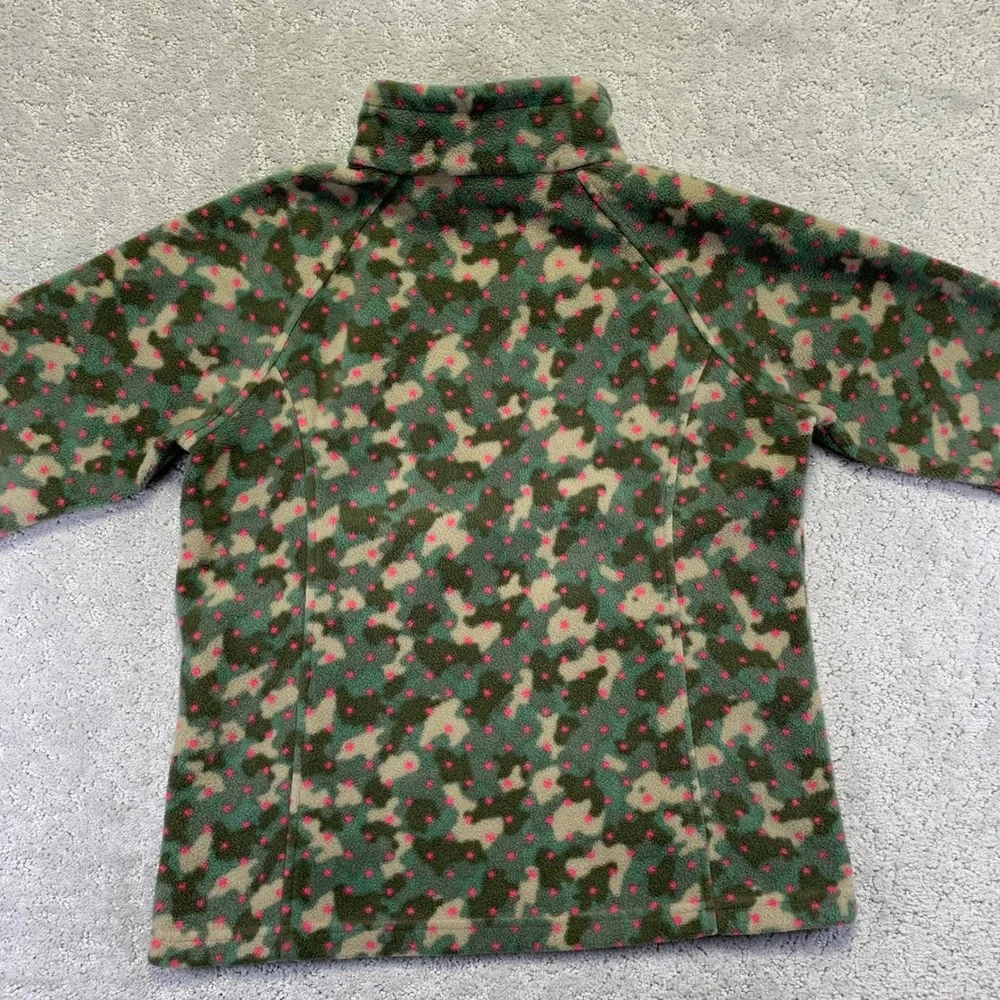 Columbia Camo Fleece Jacket Youth Girls‎ XL Camo Pink Polka Dot Zip Up Sweater